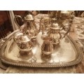 Silver Plated Tea and Coffee Set With Matching Tray