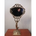 Art Neveau Solid Cast Brass Vanity Mirror with Maiden & Angel's