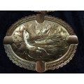 Bronze Repousse Pheasant Ashtray