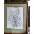 Watercolor Flower Painting Framed By B Alder