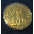 Gold plated silver coin, 36.16grams