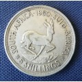 1950, 5 Shillings coin, South Africa
