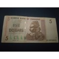 5 Five Dollars Zimbabwe Money coins