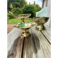 3 vintage brass bowls