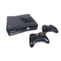 XBOX 360 SLIM 1439 CONSOLE - 250GB HDD - 2 × XBOX 360 CONTROLLERS - POWER SUPPLY - EXCELLENT