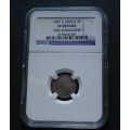 1897 3 PENCE NGC GRADED XF DETAIL