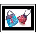 Mini-bag square red  - can be used as a cellphone purse or crossbody bag