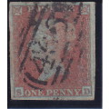 GREAT BRITAIN QUEEN VICTORIA 1841 USED PENNY PALE RED-BROWN  SG 9.  CV R900