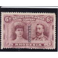 RHODESIA BSAC 1910 DOUBLE HEADS SG 144 `SPECIMEN` LMM   EST RV R2500