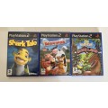 PlayStation 2 games - Shark Tale, Barnyard and Clever Kids Dino Land