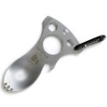 Outdoor 4 in 1 Eating Gadget with Fork, Spoon, Bottle Opener and Hex Heads. Free Carabiner!