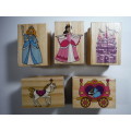 A Lot of 5 Fairytale Themed Rubber Stamps for Kids