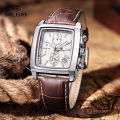 *** Megir Brand Top Watch** Genuine  Leather Luxury Brown Men Quartz Wristwatch CHRONOGRAPH & 24 hou