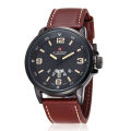 ***Naviforce Brand ( Model:9028 )** High quality Stainless Steel Leather strap Men Watch-