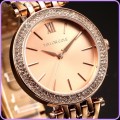 From UK** Magnifisant* Taylor Cole Lady Georgeos Rose Gold Steel Band Bracelet Luxury  Date  Watch*