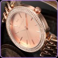 From UK** Magnifisant* Taylor Cole Lady Georgeos Rose Gold Steel Band Bracelet Luxury  Date  Watch*