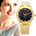--***Womens  Gold Mesh Belt  Classic Quartz Stainless Steel Wrist Watch !!+Gold Waist belt Gift