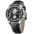 *** Megir Brand Top Watch** Genuine Leather Luxury Men Quartz Wristwatch CHRONOGRAPH * 6 HANDS *