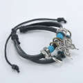 --****2 X Vintage-Infinity-Bracelet-Leather-Butterfly-Charm-Silver