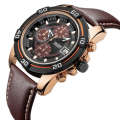 *** Megir Brand** Top Watch* Genuine Leather Luury Men Quartz Wristwatch CHRONOGRAPH * 6 HANDS *