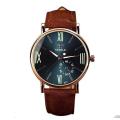 ***Men Mode  Stainless Steel Sports Noctilucent  Quartz Wrist Watch Brown Leather Band