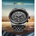 * Megir Brand Top Watch** All Black Steel  Luxury Men* 6 Hands * Quartz Wristwatch CHRONOGRAPH