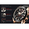 *Megir 2065 -Multifunction  Chronograph Watch * 6 HANDS*  Genuine Leather Strap*