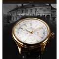 *KS Imperial*  White Dial Gold Case Automatic Mechanical Mens ** 6 Hands** Wrist Watch+Box*