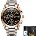 ** CLASSIC -  Relogio Masculion LIGE Top Luxury All Steel *6 Hands* Chronograph Watch Men