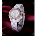 **SKONE BRAND 5003** Crystal Splendor Quartz Watch with Ceramic Band* *