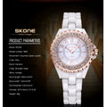 **SKONE BRAND 5003** Crystal Splendor Quartz Watch with Ceramic Band* *