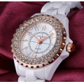 **SKONE BRAND 5003** Crystal Splendor Quartz Watch with Ceramic Band* *