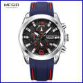 *Megir 2063G -New Generation~Multifunction  Chronograph Watch * 6 HANDS* Rubber Strap*( 2 OPTIONS )