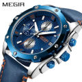 *** Megir Brand**( 2074 ) Top Watch* New Generation Luxury Men * Wristwatch CHRONOGRAPH * 6 HANDS *