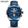 *** Megir Brand**( 2074 ) Top Watch* New Generation Luxury Men * Wristwatch CHRONOGRAPH * 6 HANDS *