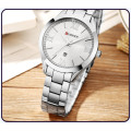 CURREN® 9007 LOVELY ALL STEEL LADIES AUTO DATE SILVER  QUALITY WATCH