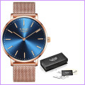 ** CLASSIC - Ladies~ Modern Trendy * BIG DIAL* LIGE 9895- Luxury All Steel *FREE SHIPPING*