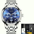 *CLASSIC- Relogio Masculion LIGE 9810* Top Luxury*FULL Steel*6 Hands* Chronograph Watch*FULL HOUSE!