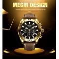 *** Megir Brand**( 2094) Top Watch* New Generation Luxury Men * Wristwatch CHRONOGRAPH * 6 HANDS *