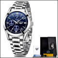 ** CLASSIC -  Relogio Masculion LIGE 9839 Top Luxury Full Steel *6 Hands* Chronograph Watch Men
