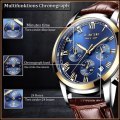 ** CLASSIC -  Relogio Masculion LIGE 9810* Top Luxury * Leather Band *6 Hands* Chronograph Watch Men