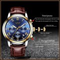 FREE SHIPPING : FULL HOUSE*  LIGE 9810* Top Luxury * Leather Band *6 Hands* Chronograph Watch Men