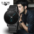 *LIGE 9915 Slimline Simple Watch Men Quartz Clock with Quality!* Will not Fade or Rust