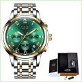 ** CLASSIC -  Relogio Masculion LIGE 9810*  Luxury * FULL* Steel *6 Hands* Chronograph Watch Men