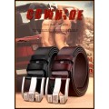 *Men * Designer * Buckle Brown or Black Leather Waist Belt-HIGH FASHION HOT!