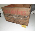 Stunning and rare old whisky wood box size 375mm x 330mm x 240mm postage R75