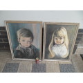 2 old large prints no glass size is 545mm x 750mm see condition postage is R140