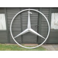 Very large 190cm O.D. Mercedes Benz Dealership double sided metal sign Collection only