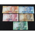 COMPLETE SET OF L KGANYAGO ALL SA R200 TO R10