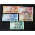L Kganyago - 1st Issue - Identical Serial Numbers Set of Mandela Notes -AA0001171 UNCIRCULATED